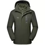 BALCONY & FALCON Giacca da Uomo Giacca 3 in 1 Resistente all'Acqua Giacca Softshell Uomo Impermeabile Giubbino Uomo Pile Rimovibile con Cappuccio Regolabile Giacca da Trekking Montagna