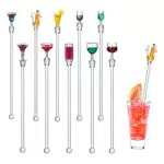 Bastoncini per Cocktail, Weinsamkeit 10 Pezzi Acrilico Cocktail Agitatori Colorful Stuzzicadenti da Cocktail