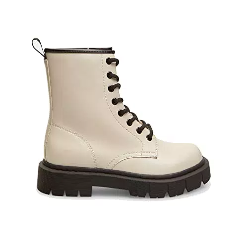 BATA Anfibi da Donna Effetto Pelle con Suola Track, panna