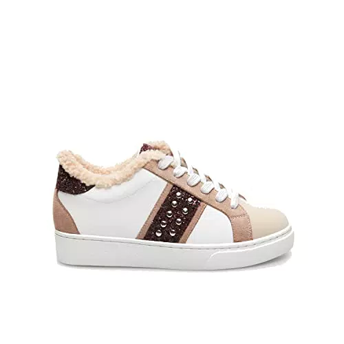 BATA Sneaker Donna con Dettagli in Eco Pelliccia e Brillantini Invernali Comodi Eleganti Casual
