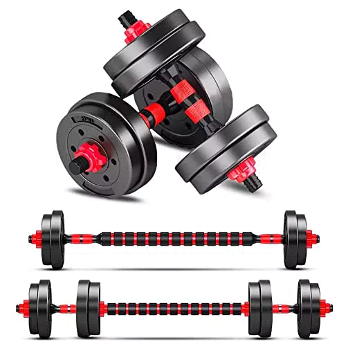 BCBIG Set di manubri corti, 3 in 1, 10/20/30 kg, per uomini e bilancieri regolabili