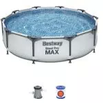 Bestway 56408-3 Set Piscina Fuori Terra Steel Pro MAX Rotonda da 305x76 cm