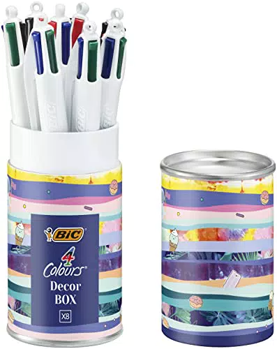 BIC 4Colori Decors, Penne Colorate a Sfera, a Scatto