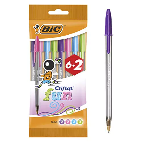 BIC 8963811 - Confezione da 6+2 penne a sfera, multicolore