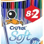 BIC Cristal Original Soft  Borsa di 10 penne, Multicolore