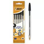 BIC Cristal Penna a sfera 1, 0 mm Confezione da 5 Black