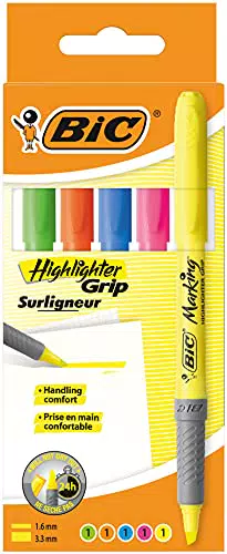 Bic Grip Penne evidenziatore Portafoglio da 5 Wallet of 5 Colori assortiti