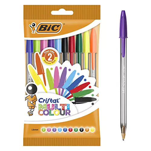BIC Penne a Sfera, Cristal Multicolor, Colori Assortiti