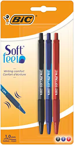Bic Soft Feel - Penna a sfera, punta media, colori assortiti