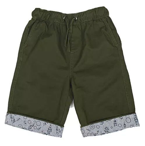 Bienzoe Ragazzi Elastico Vita Cotone Pantaloncini Verde 14