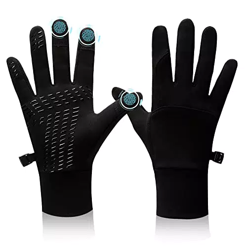 BLUEVER Guanti da Corsa, Guanti Invernali Antivento Touchscreen Guanti Sportivi Caldi Antiscivolo Idrorepellenti per Uomo Donna