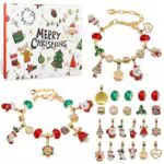 BNGXR Calendario dell'Avvento 2023, Calendario Avvento Gioielli Bambina con 22 Perle di Fascino Braccialetti Advent Calendar Fai-da-te Kit per Creare Braccialetti per Donne