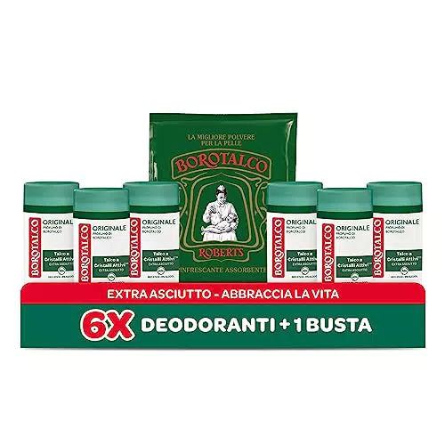 Borotalco, Deodorante in Stick, 6 Flaconi