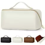 Beauty Case da Viaggio in pelle, beige