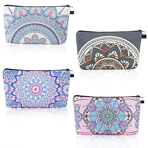 Borsa per il Trucco Piccola, Comius Sharp 4 Pezzi Mandala Flowers Patterns Borse per Cosmetici