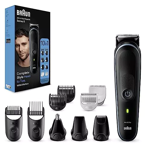 Braun Regolabarba Tagliacapelli Uomo, Rasoio Elettrico Barba e Capelli
