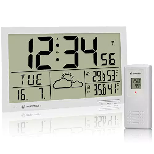Bresser Orologio da Parete Meteorologico Mytime Jumbo LCD