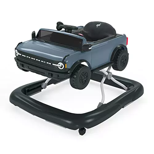 Bright Starts Ford Bronco 4-in-1 Centro attività e girello per bambini blu e grigio con volante interattivo rimovibile