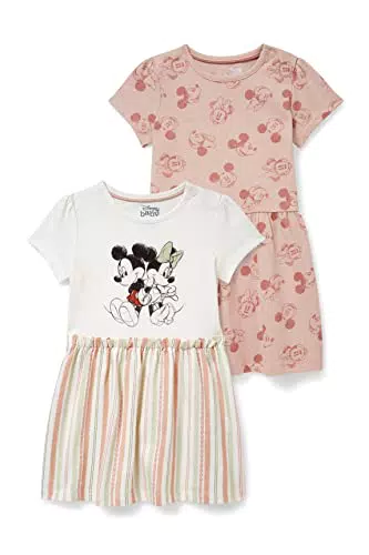 C&A Bambine Vestito Confezione da 2|Confezione Multipla Minnie Maus Rosa 68