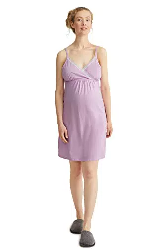 C&A Donna Camicia da Notte Moda Premaman Viola Chiaro M
