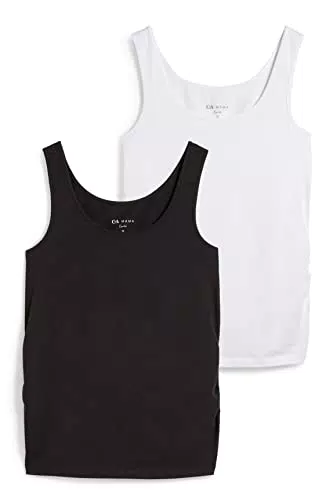 C&A Donna Canotta Confezione da 2|Confezione Multipla Moda Premaman Nero L