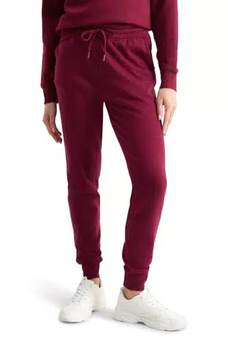 C&A Donna Pantaloni Sportivi Bordeaux L