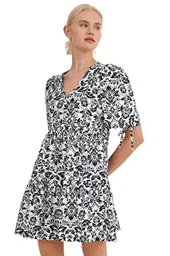 C&A Donna Vestito Nero/Bianco 34