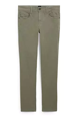 C&A Pantaloni in cotone elasticizzato a 5 tasche, verde
