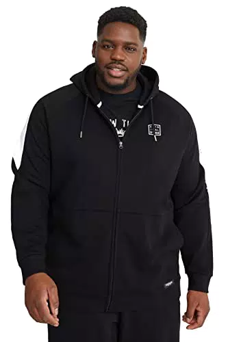 C&A Uomo Giacca felpata con cappuccio Taglie comode nero 3XL