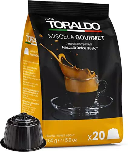 CAFFÈ TORALDO, 100 Capsule Compatibile Dolce Gusto, Miscela Gourmet