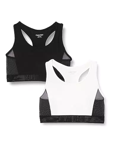 Calvin Klein 2Pk Bralette 659, Bambine e ragazze, Pvhblack/Pvhwhite