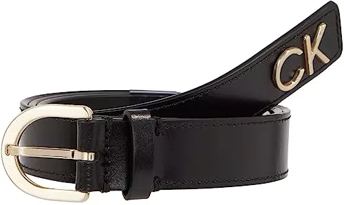 Calvin Klein Cintura Donna Cintura in Pelle, Nero, 95