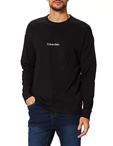 Calvin Klein Felpa Uomo senza Cappuccio, Nero, XL