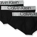 Calvin Klein Hip Brief 3pk Intimo, Black 242124, S Uomo