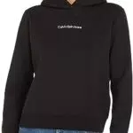 Calvin Klein Jeans Felpa con Cappuccio Regolare istituzionale Felpe, Nero, L