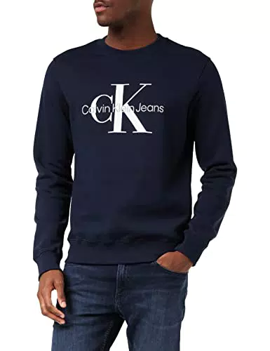 Calvin Klein Jeans Felpa Uomo Core Monologo senza Cappuccio
