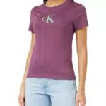 Calvin Klein Jeans T-shirt Donna Maniche Corte Gradient Scollo Rotondo