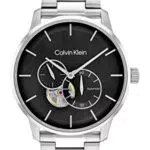 Calvin Klein Orologio automatico da uomo con cinturino in acciaio inossidabile o in pelle Silver