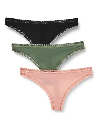 Calvin Klein Perizomi Donna Confezione da 3 Tanga, Multicolore