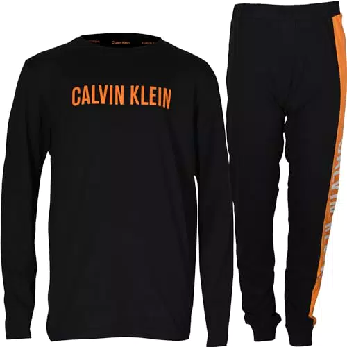 Calvin Klein Set Pigiama in Maglia, Pvhblack/W/Pvhblack