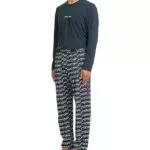 Calvin Klein Set Pigiama Uomo L/S Lungo, Multicolore