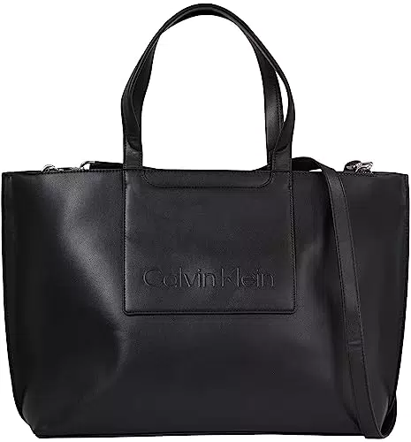 Calvin Klein Set Shopper Large, Borse Donna, CK Nero