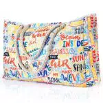 Carastek Borsa Mare, Borsa Spiaggia Borsa Mare Donna Grande Borse da Piscina Leggero con Comodi Manici Antisabbia Elegante Tote Bag per Spiaggia/Viaggio/Vacanza
