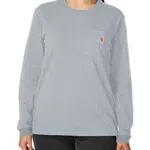 Carhartt T-Shirt Pesante con Taschino, Vestibilità Ampia, grigio, XS