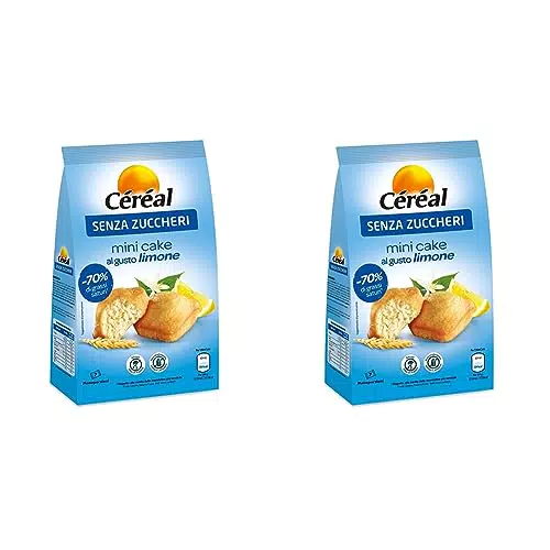 Céréal Mini Cake al Limone, senza Zuccheri, 2 confezioni