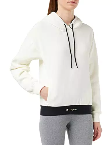 Champion Soft Velour Felpa con cappuccio, Donna, Crema