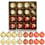 Christmas Ball Decoration Palle di Natale oro rosso Palle di Natale grandi 6cm - 16 PZ Palline per albero di Natale in plastica infrangibile - Decorazioni per l'albero di Natale Decorazioni