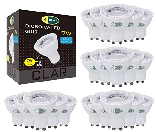 CLAR - Lampadine LED GU10 Luce Naturale 7W, Lampadine GU10