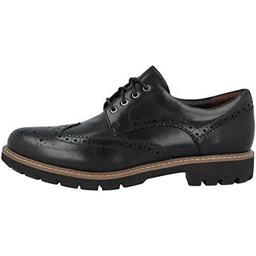 Clarks Batcombe Wing Scarpe Stringate Derby Uomo, Nero