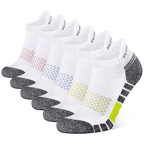 Closemate 6 Paia Calzini Sportivi Uomo Donna Corsa Calze Terry Ammortizzata Cotone Traspirante Fantasmini Sportivi Basso Taglio Corta Calze